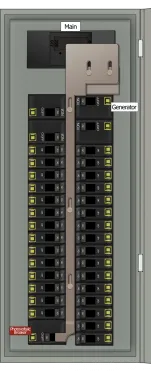 KS-5014 QO Panel Photo With Main Off and Generator On