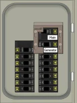 K-9110 Panel Photo With Main Off and Generator On