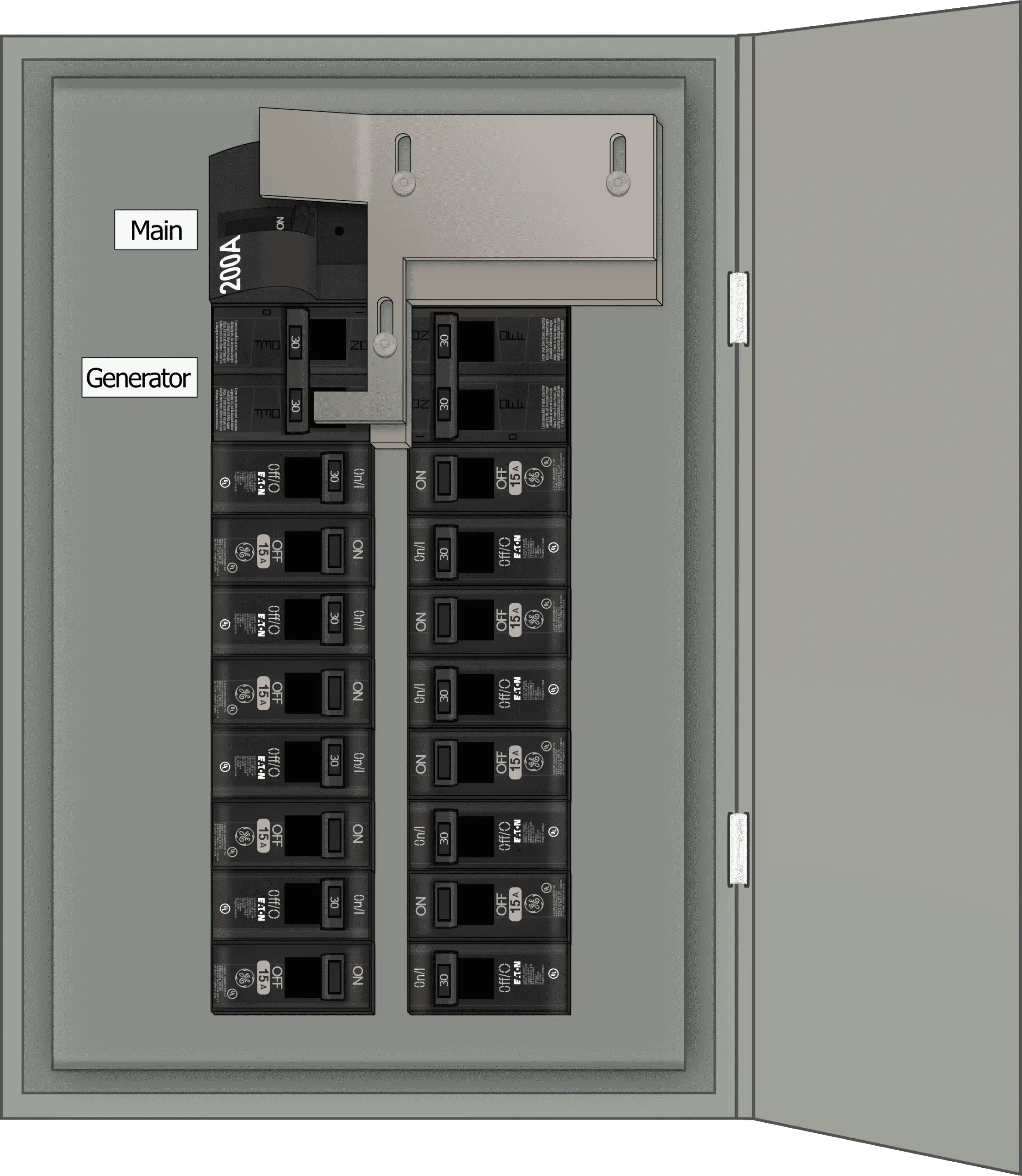 K-7110 Panel Photo With Main On and Generator Off