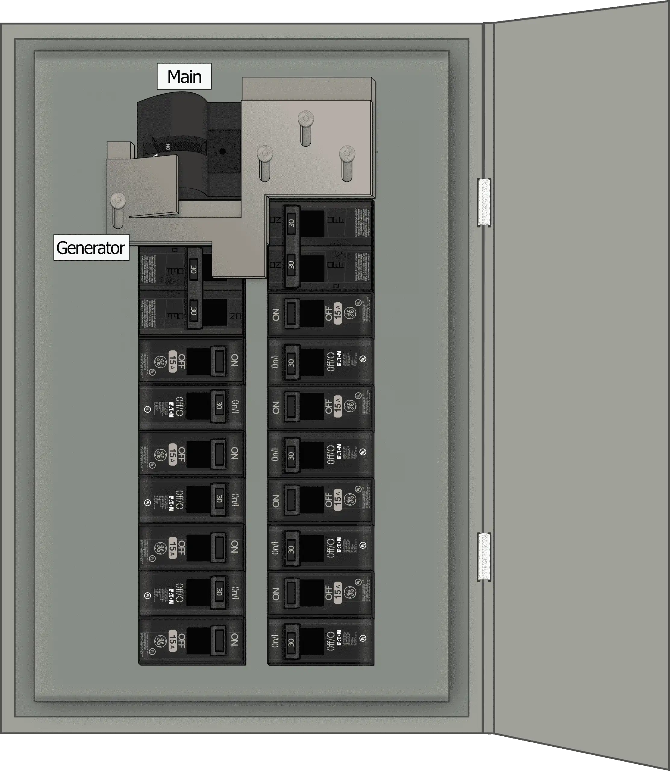 K-7110M Panel Photo With Main On and Generator Off