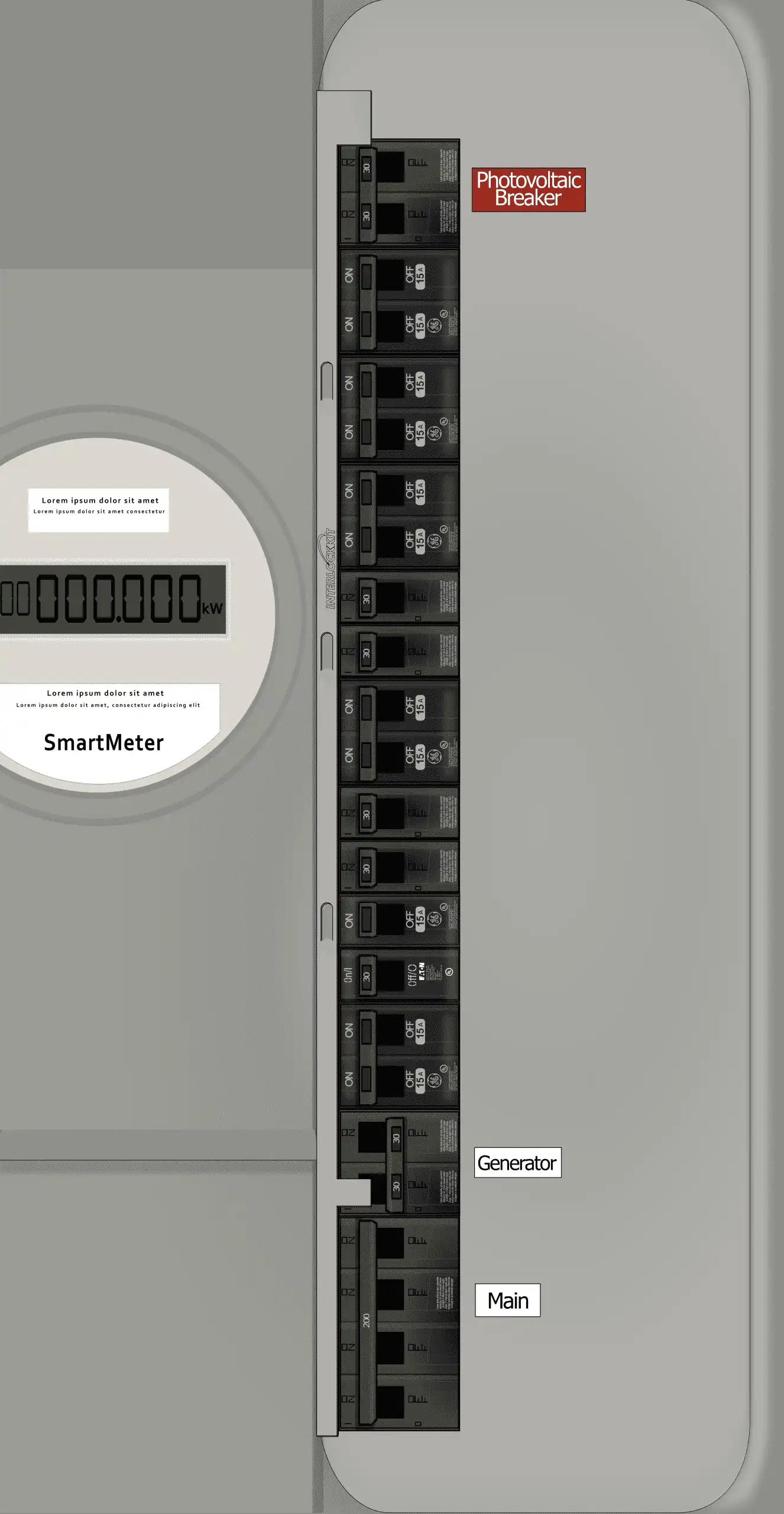 KS-1317 Panel Photo With Main On and Solar On and Generator Off