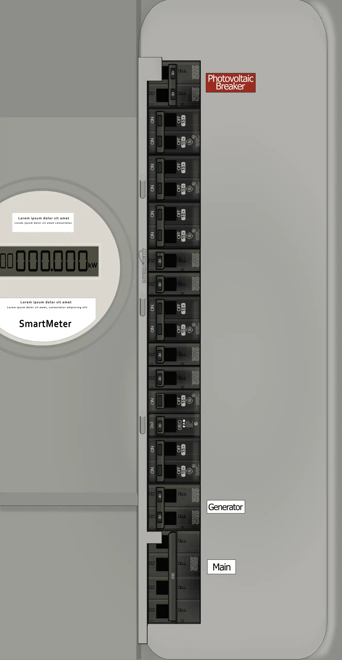 KS-1317 Panel Photo With Main Off and Solar Off and Generator On