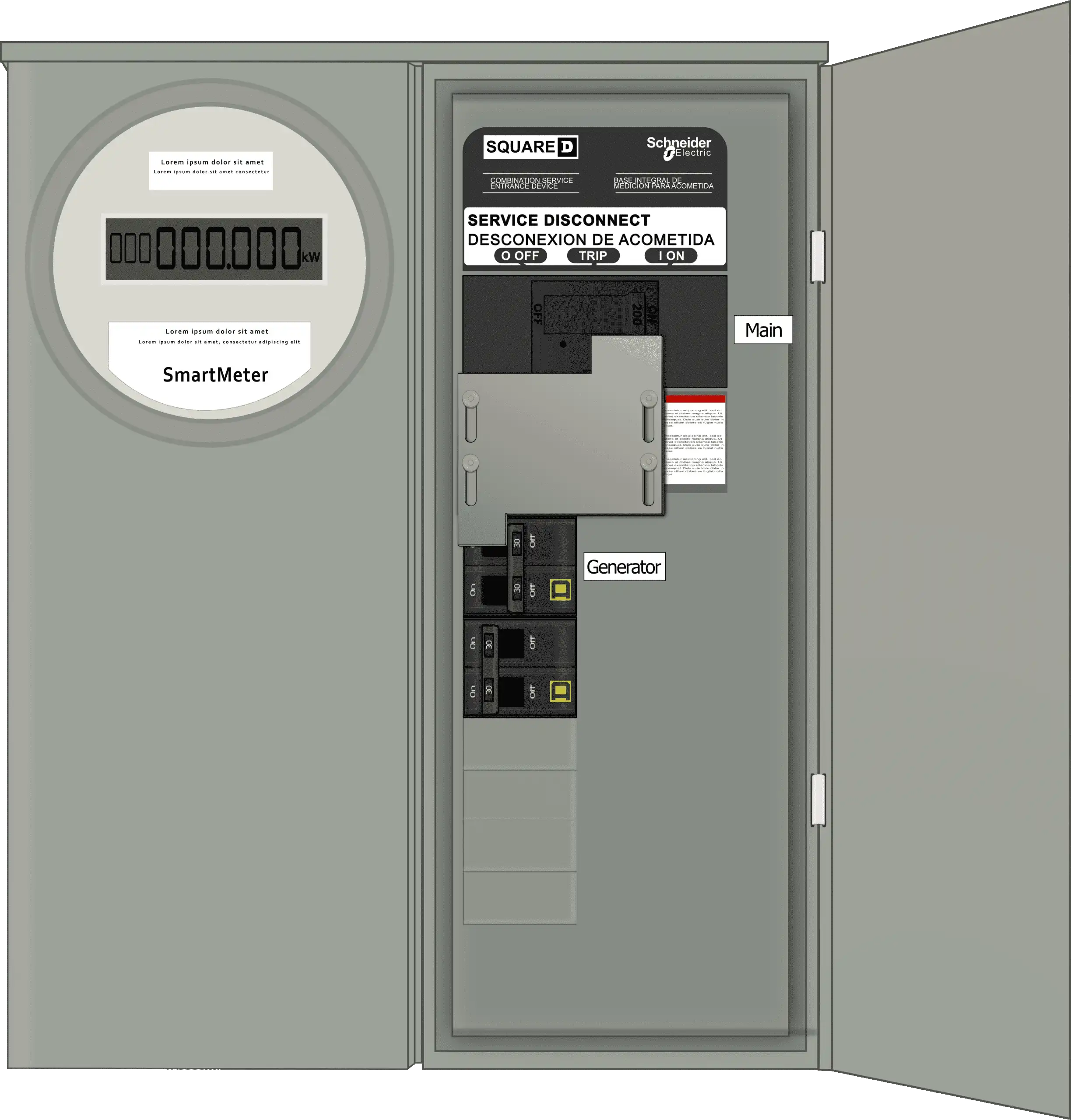 K-5710 Panel Photo With Main On and Generator Off