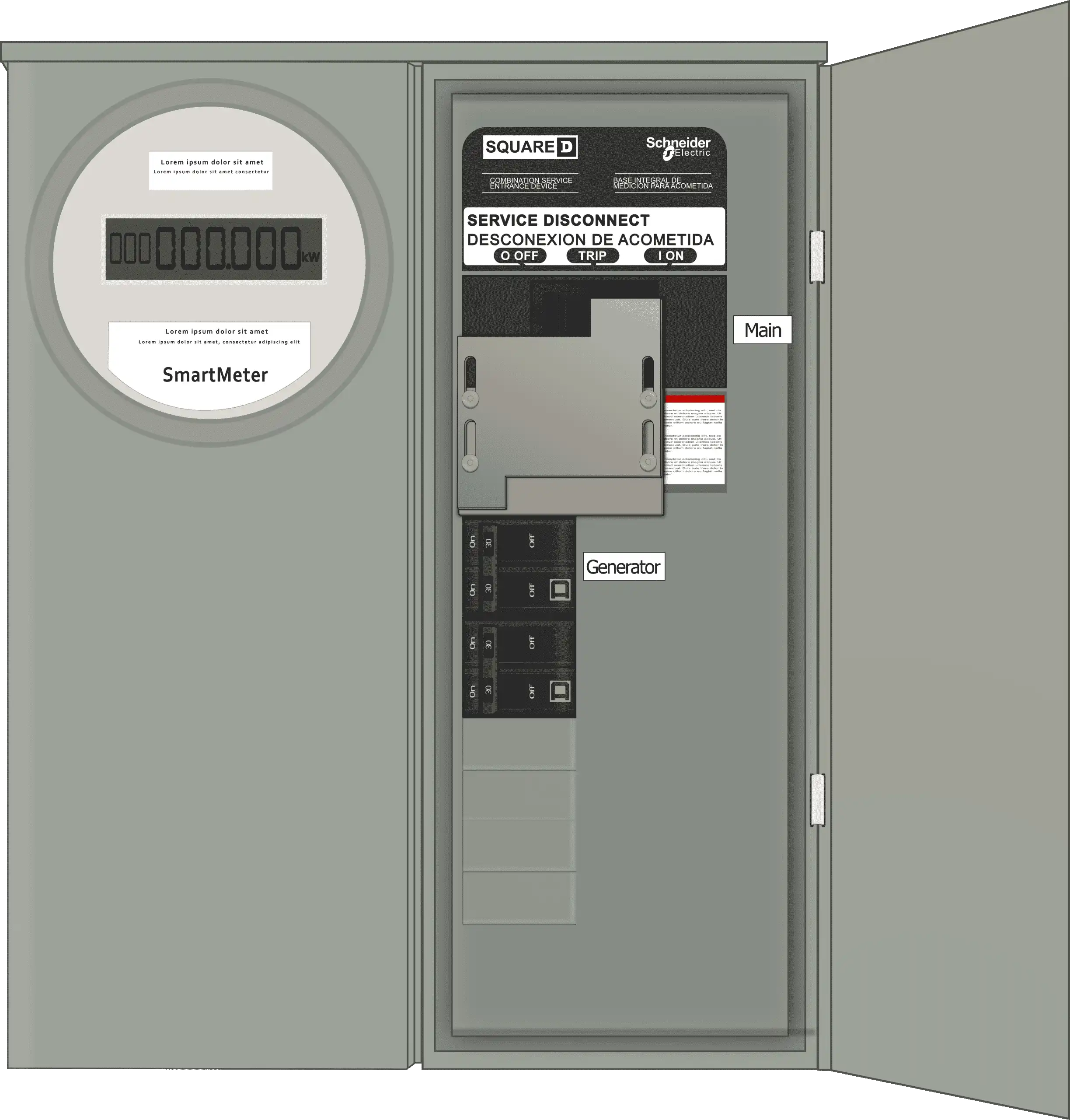 K-5710 Panel Photo With Main Off and Generator On