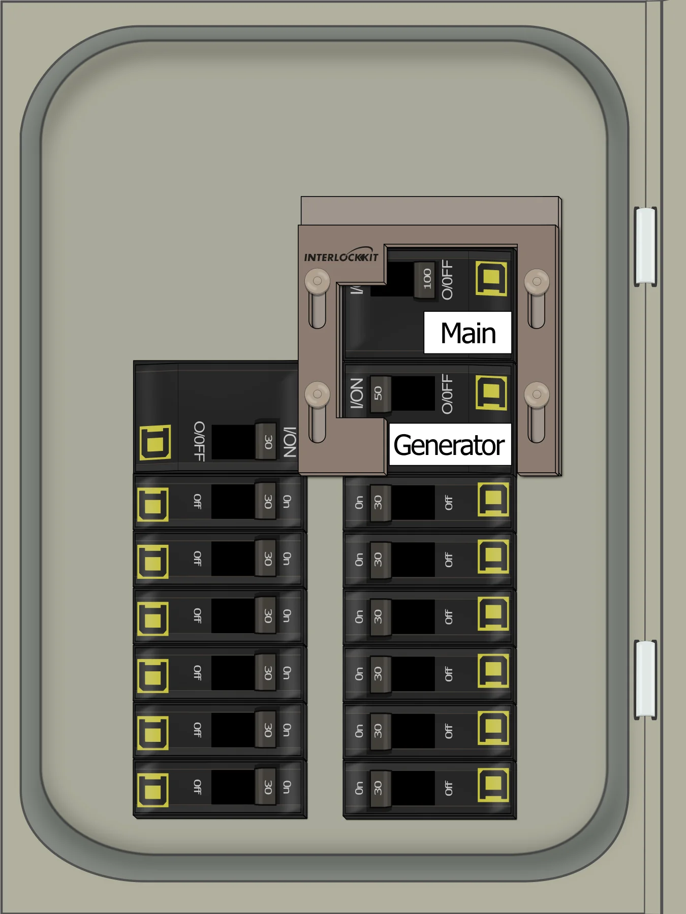 K-9110 Panel Photo With Main Off and Generator On