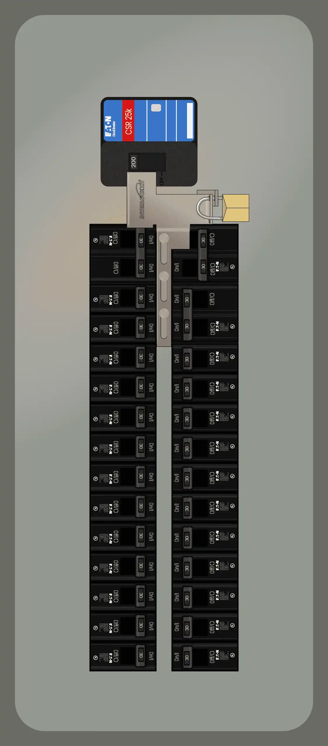 A photo of Lockable Interlock Kit KL-6510 With The Main On and Generator Off