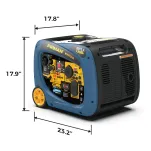 WH03242 inverter generator dimensions showing size and measurements