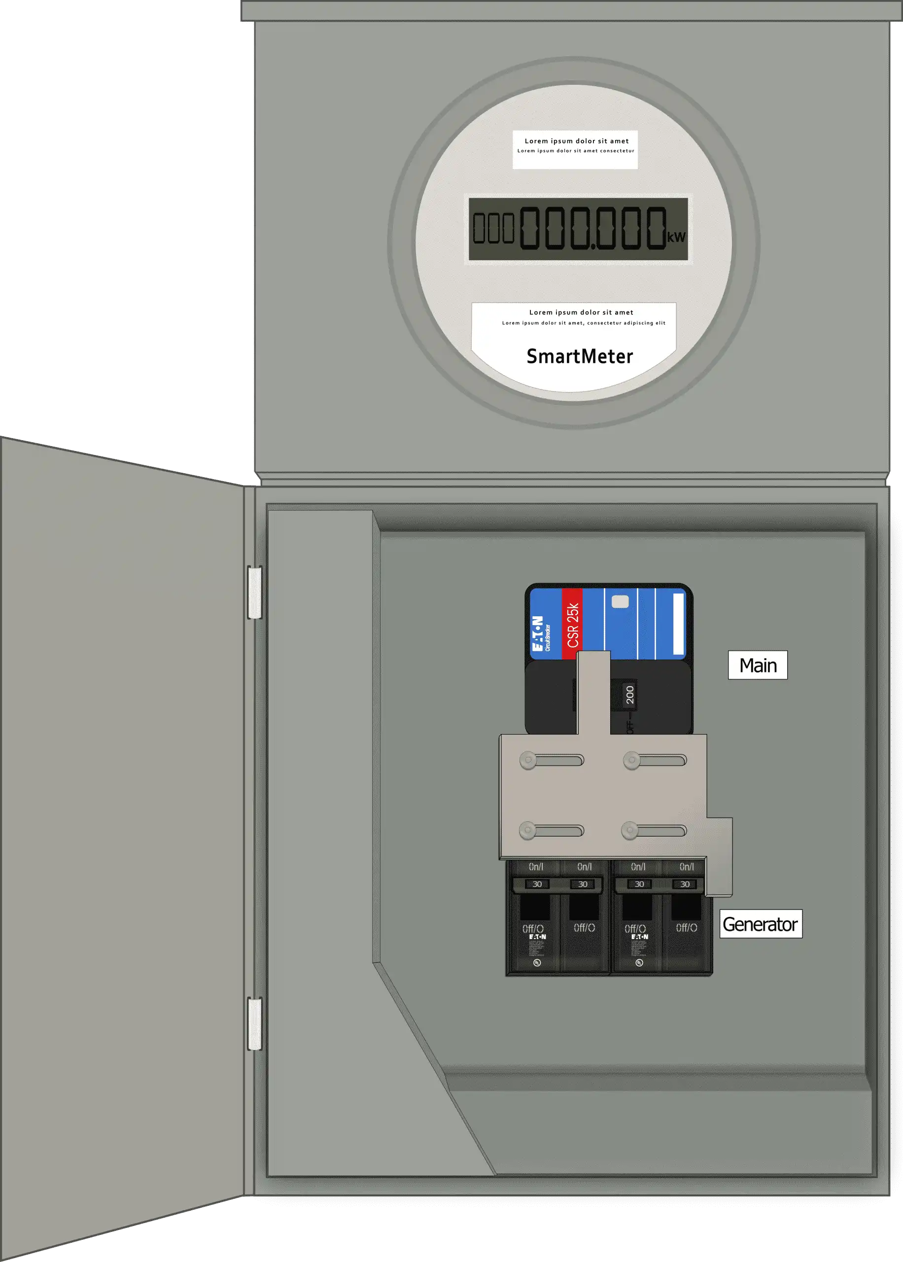 K-6210 Panel Photo With Main Off and Generator On