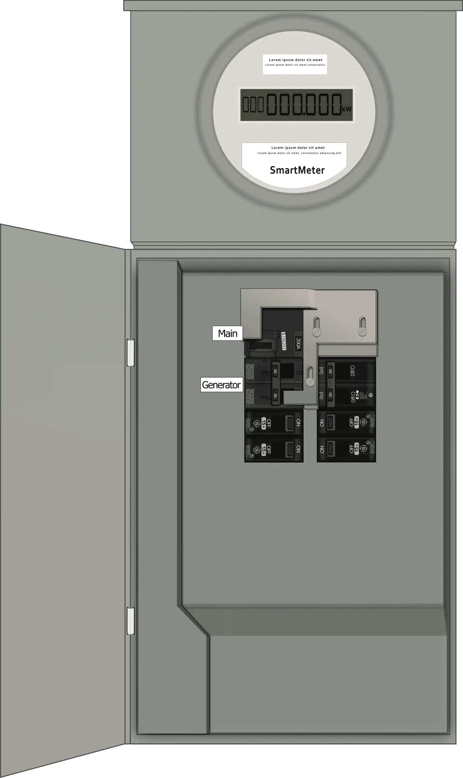 K-1215M Panel Photo With Main On and Generator Off