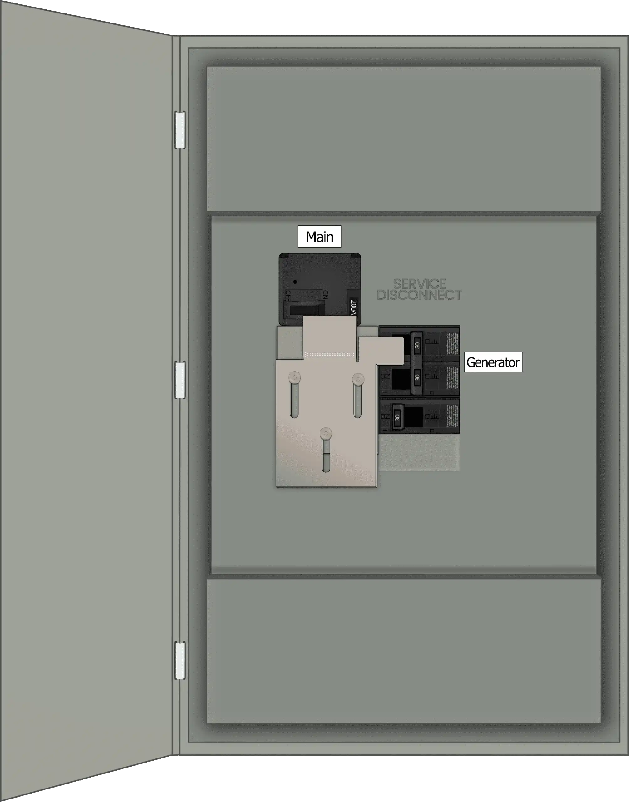 K-1410 Panel Photo With Main On and Generator Off