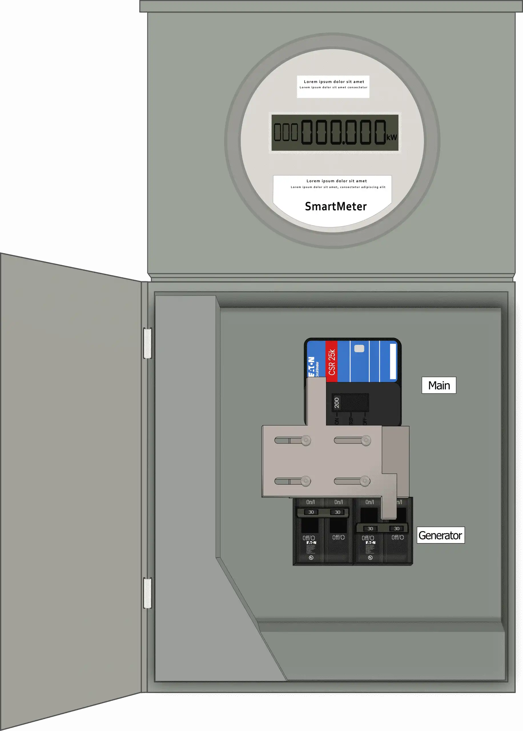 K-6210 Panel Photo With Main On and Generator Off