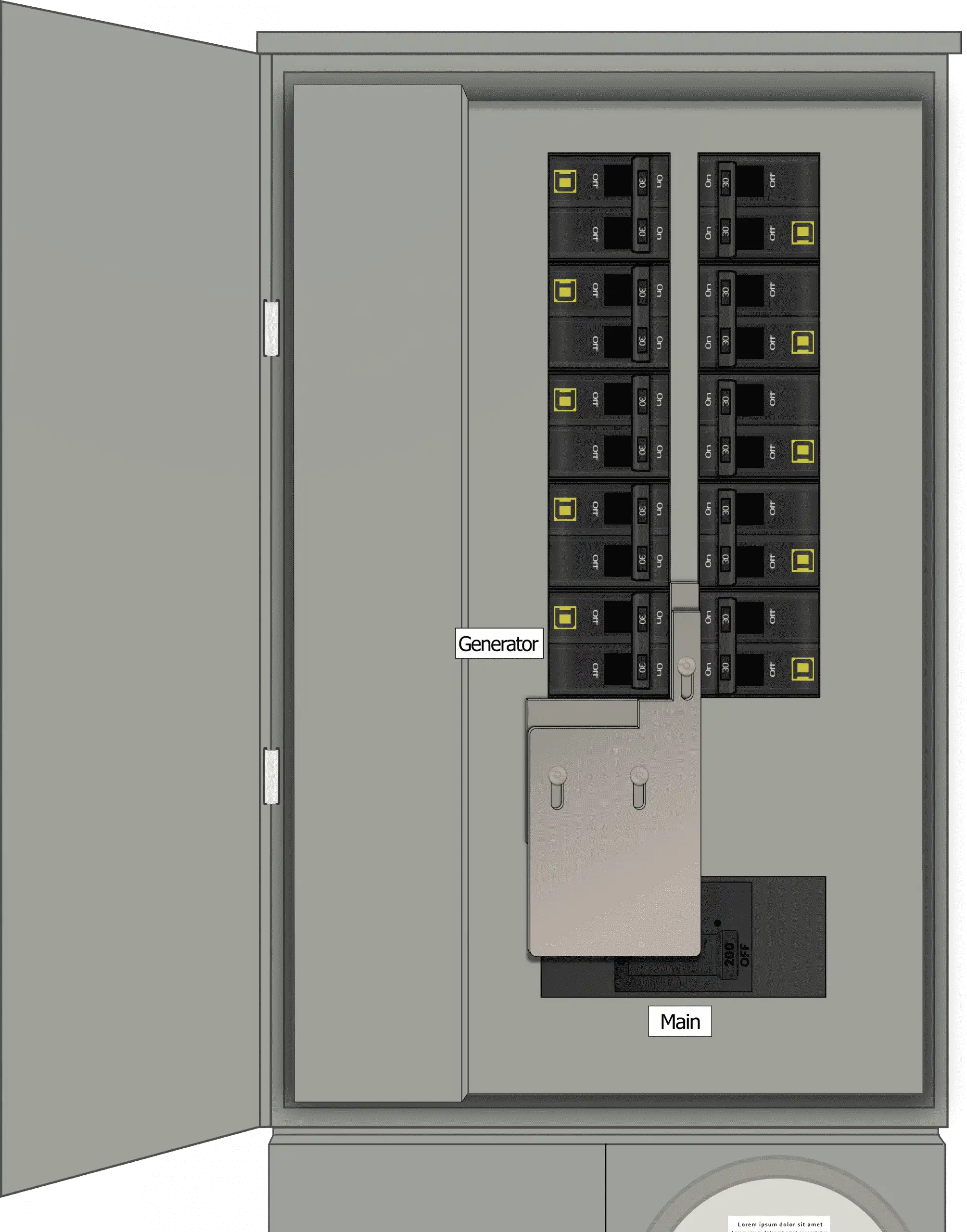 K-5011 Panel Photo With Main Off and Generator On