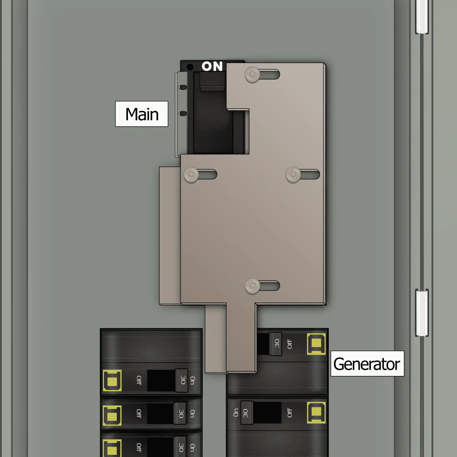 K-5210 Panel Photo With Main On and Generator Off