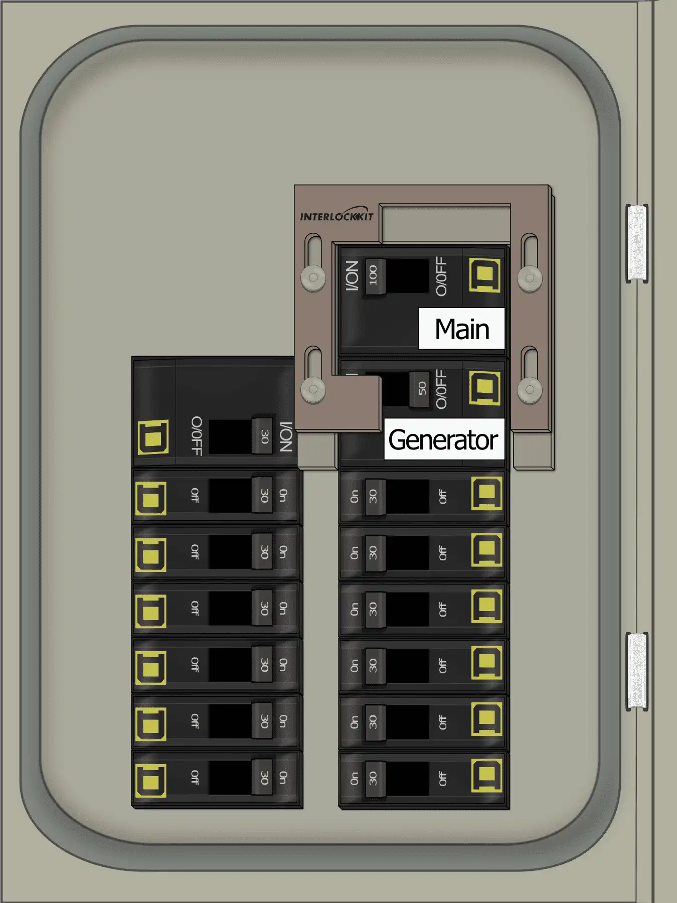 K-9110 Panel Photo With Main On and Generator Off