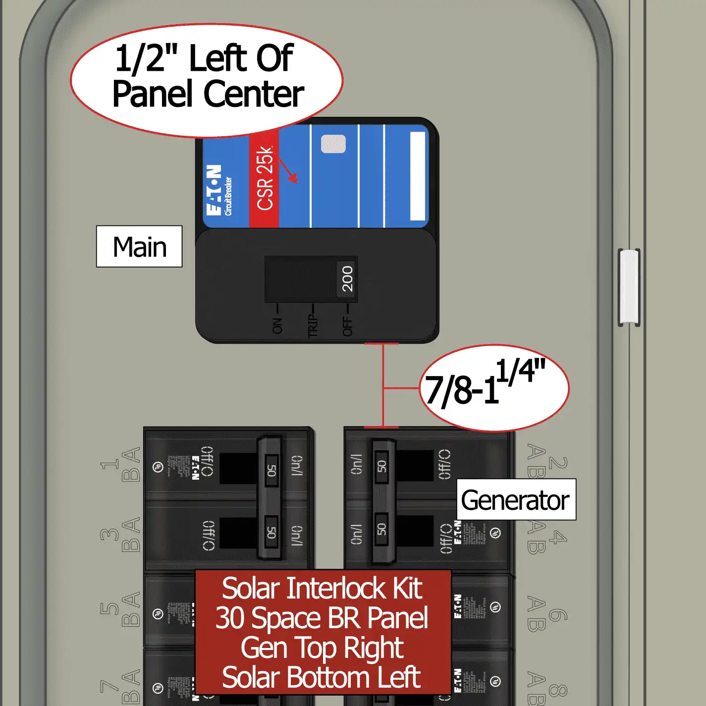 KS-6513 Solar Interlocked Eaton/BR 30 Space Panel Specs