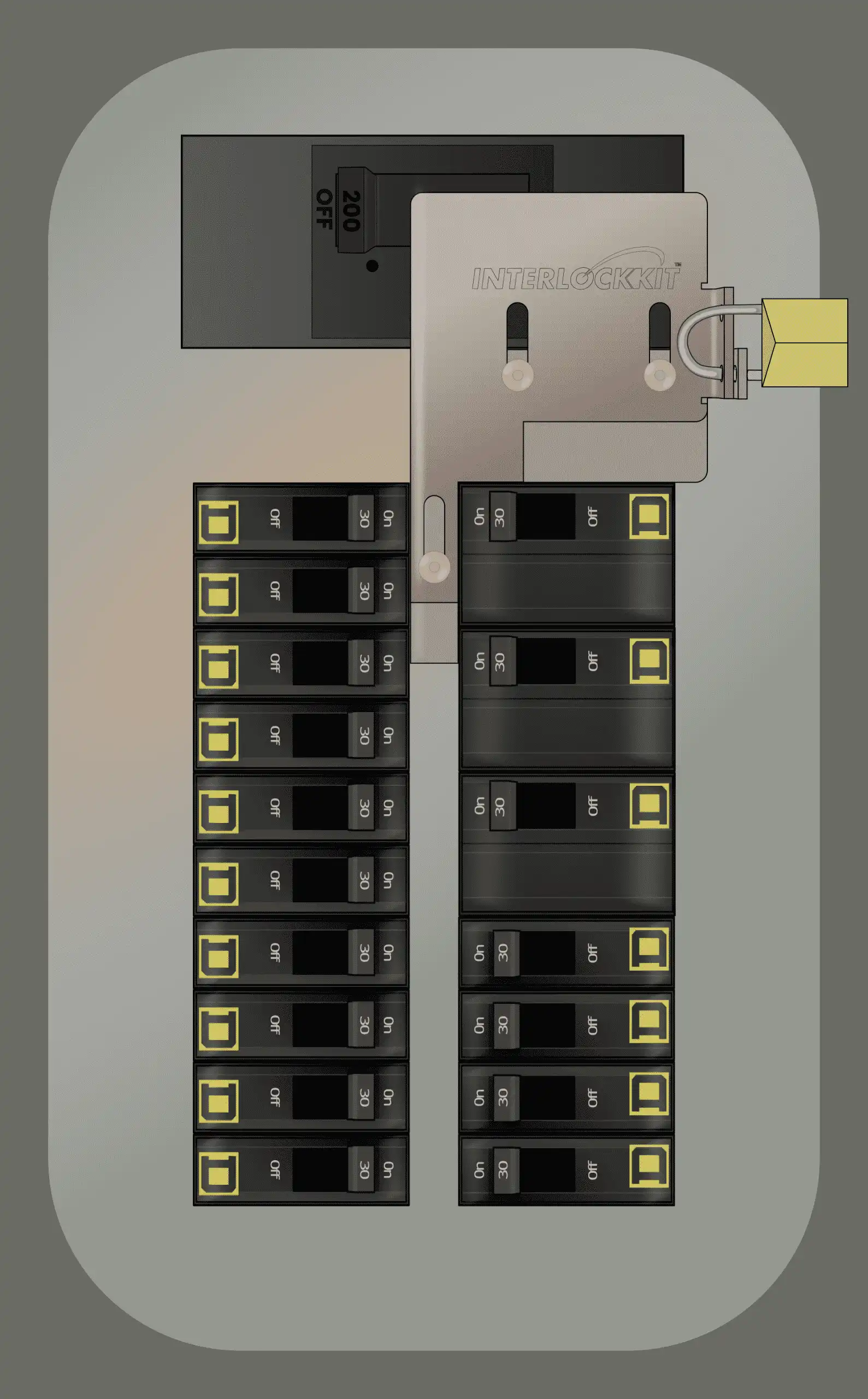 A photo of Lockable Interlock Kit KL-5010 With The Main Off and Generator On