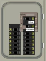 K-9110 Panel Photo With Main On and Generator Off