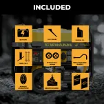 Icons showing included accessories with P03632 portable generator