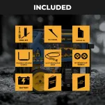 Icons showing items included with FIRMAN T08072 generator package