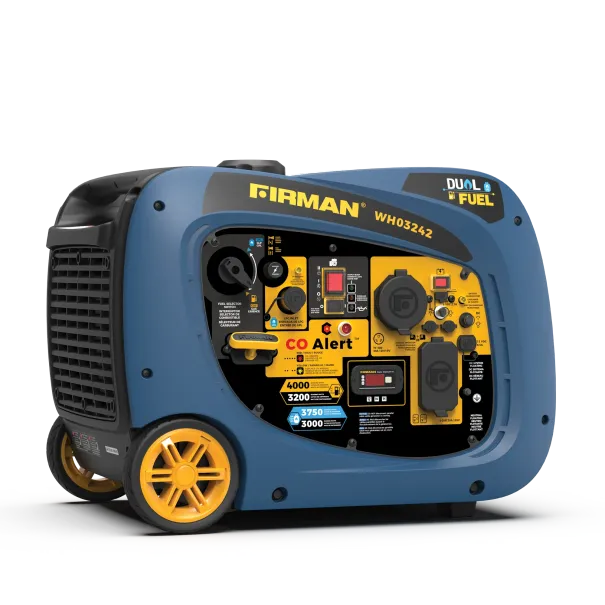 Dual Fuel Inverter Portable Generator 4000W Electric Start with CO Alert