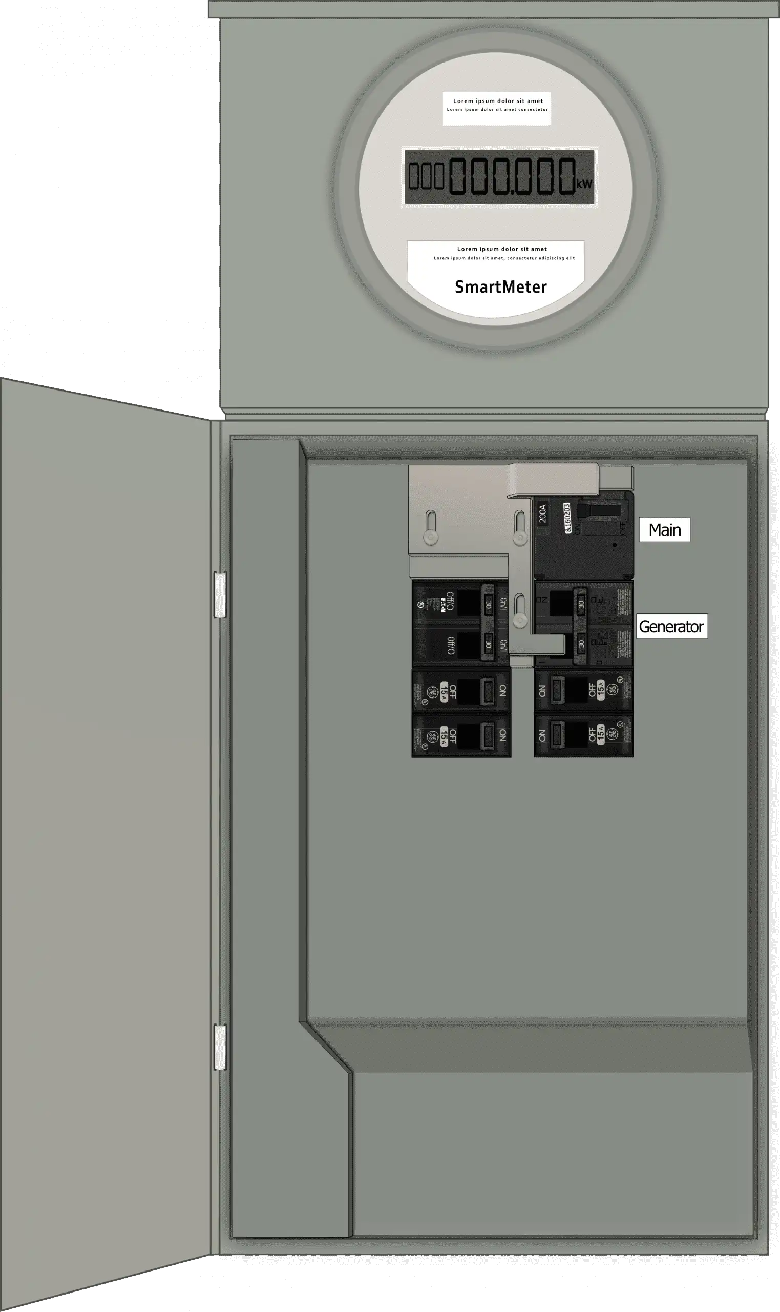 K-1210 Panel Photo With Main On and Generator Off