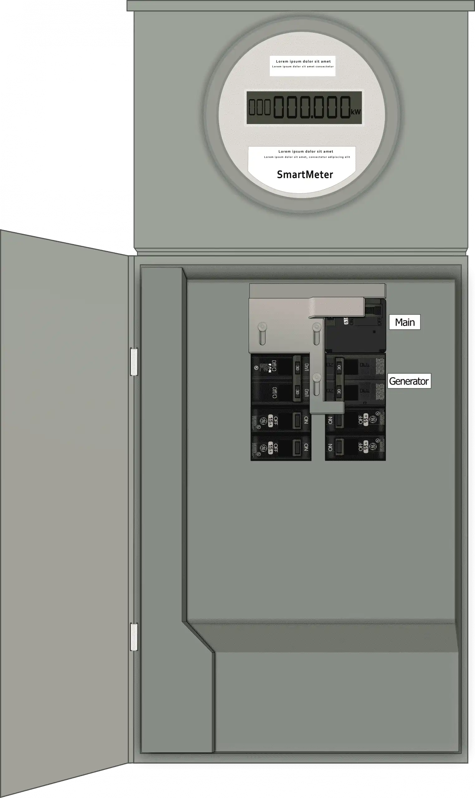K-1210 Panel Photo With Main Off and Generator On