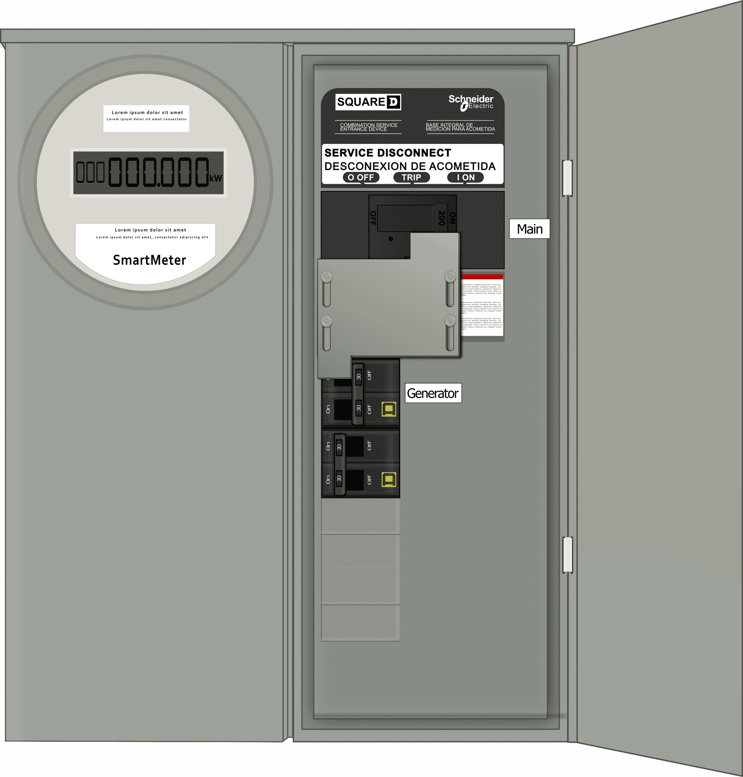 K-5710 Panel Photo With Main On and Generator Off