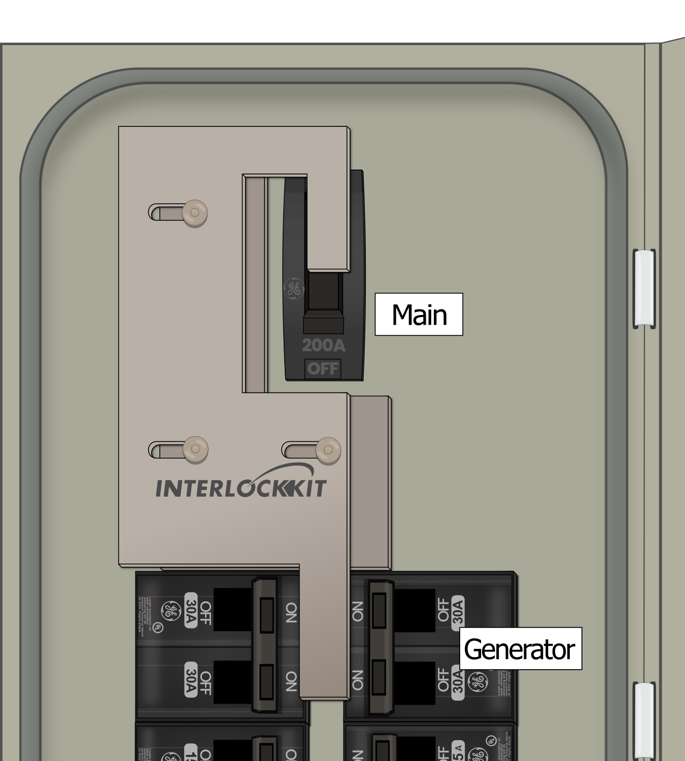 Looping animation of the K-8110 being used to lockout the gen then main