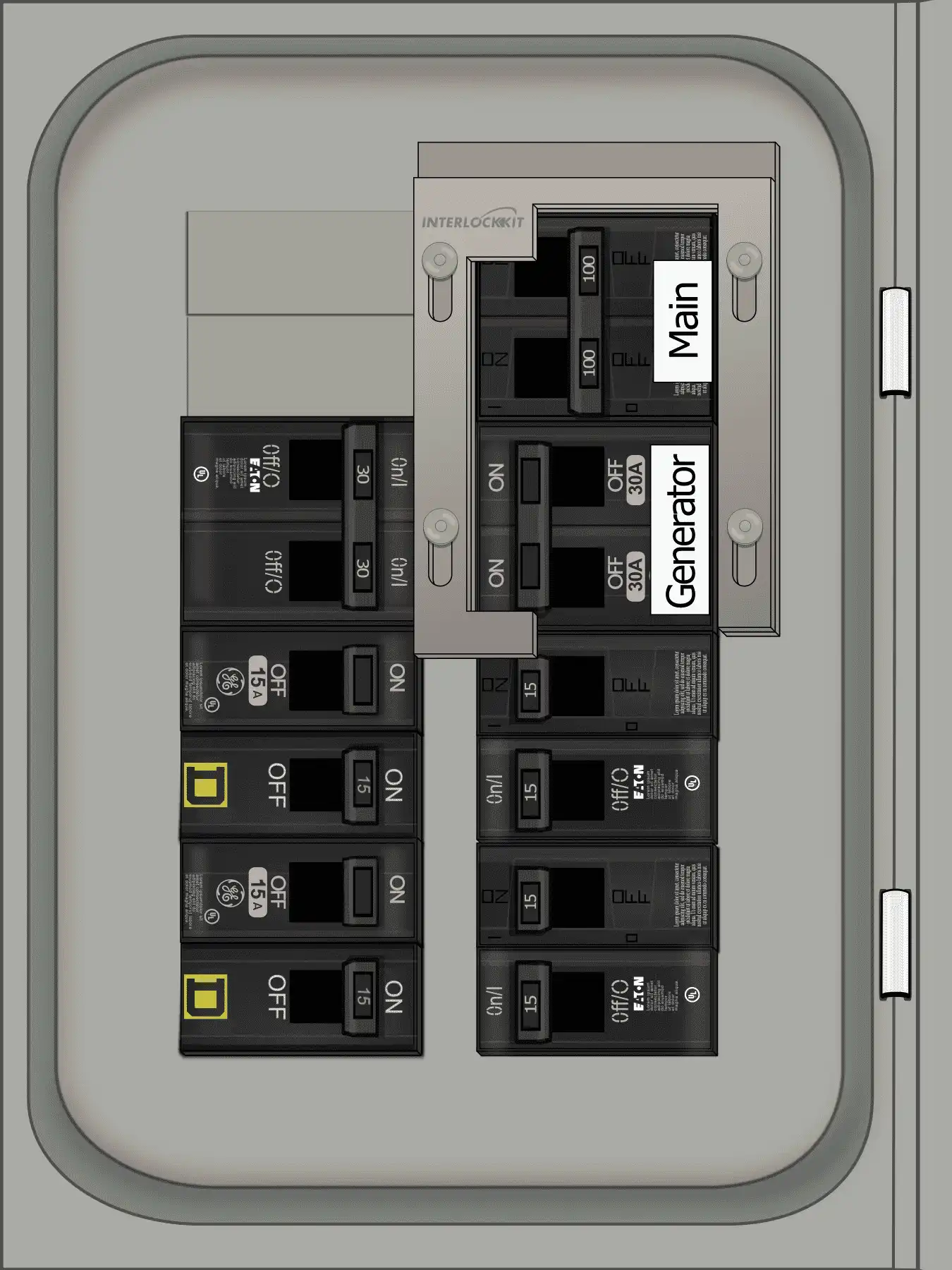 K-9010 Panel Photo With Main Off and Generator On