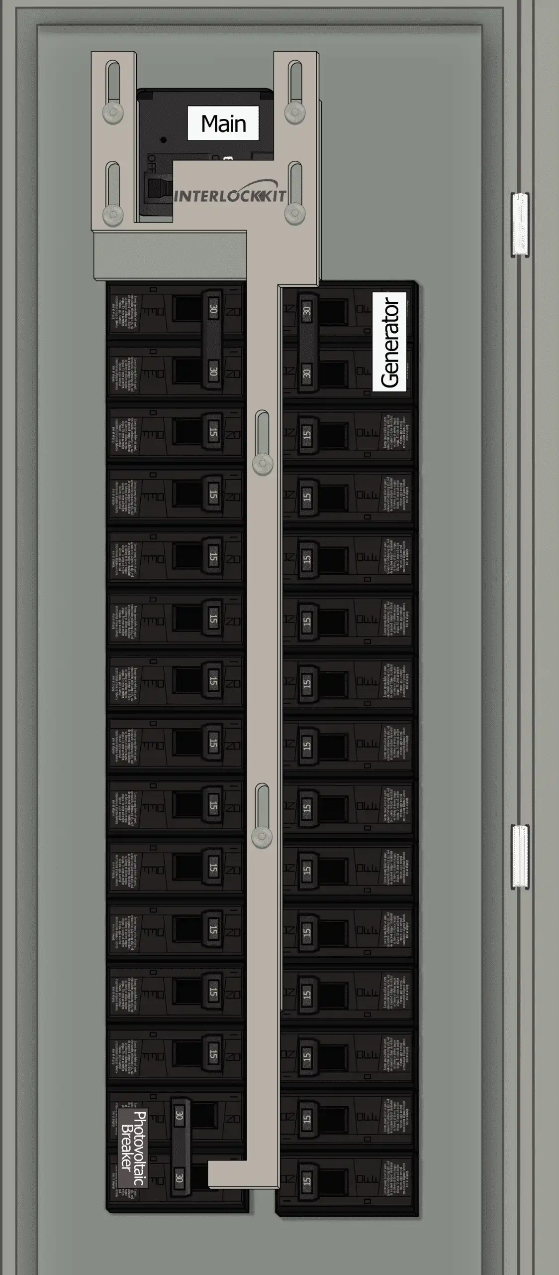 KS-4013 Solar Interlock Kit for Siemens 30 Space Panels, With Main and Solar Off and Generator On