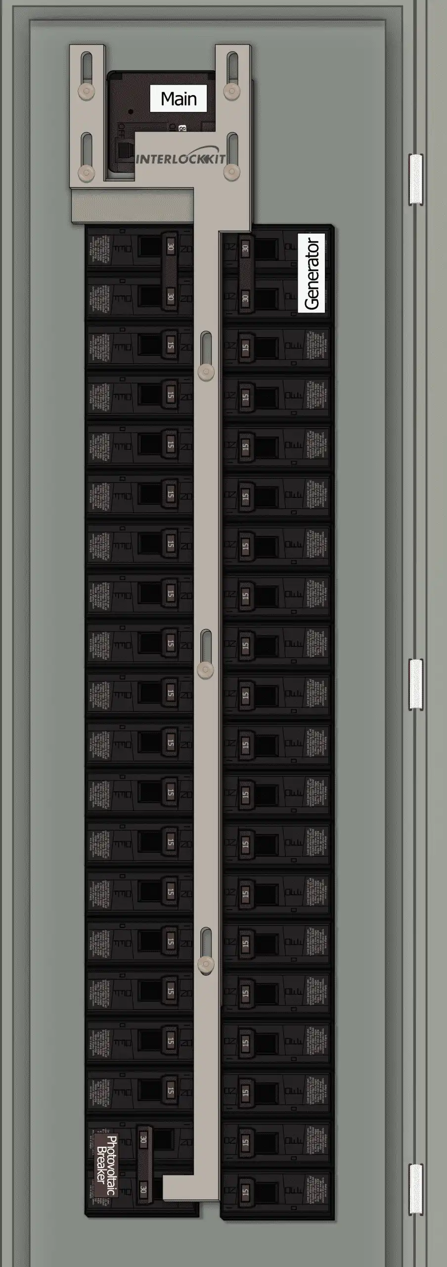 KS-4014 Solar Interlock Kit for Siemens 40 Space Panels, With Main and Solar Off and Generator On