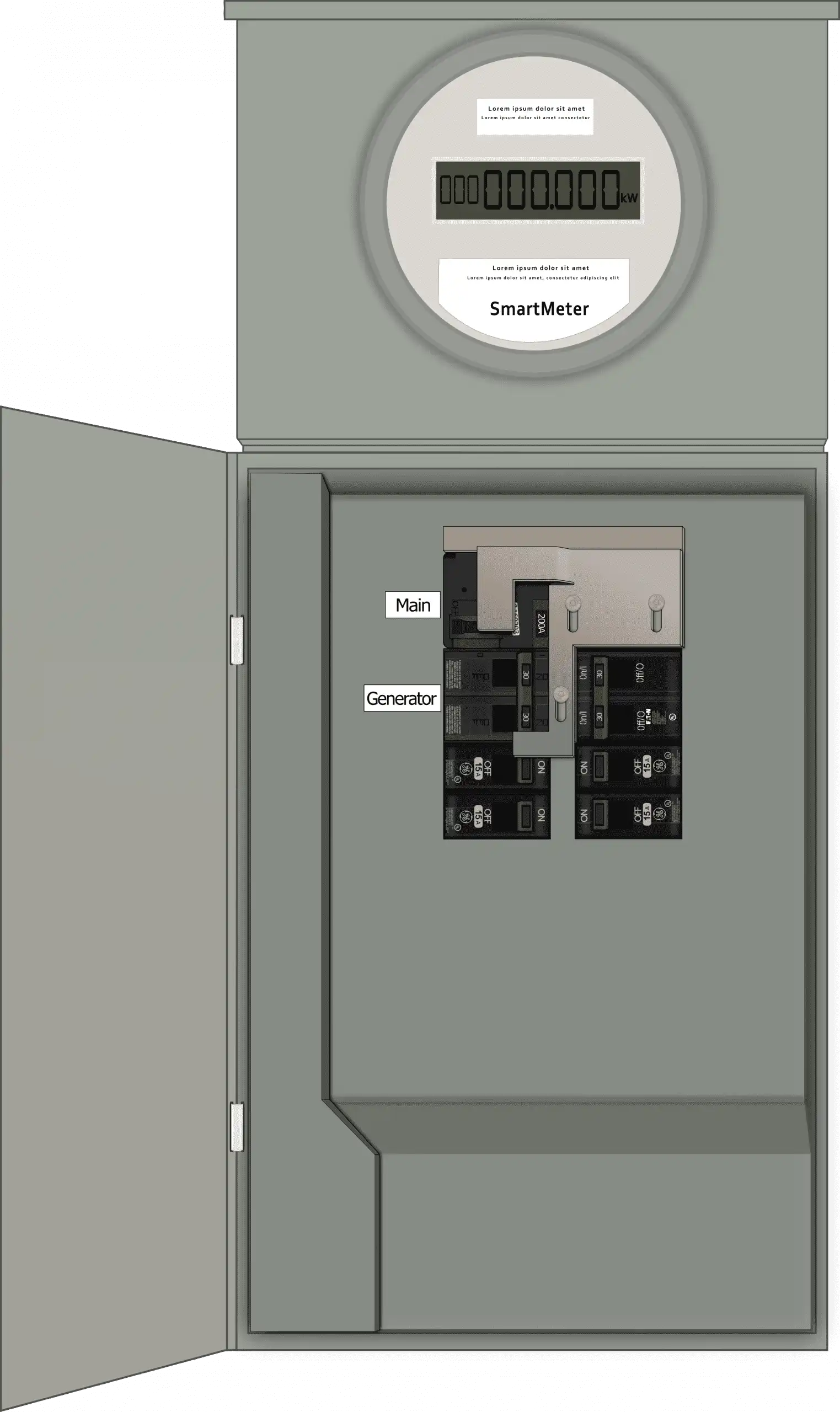 K-1215 Panel Photo With Main Off and Generator On