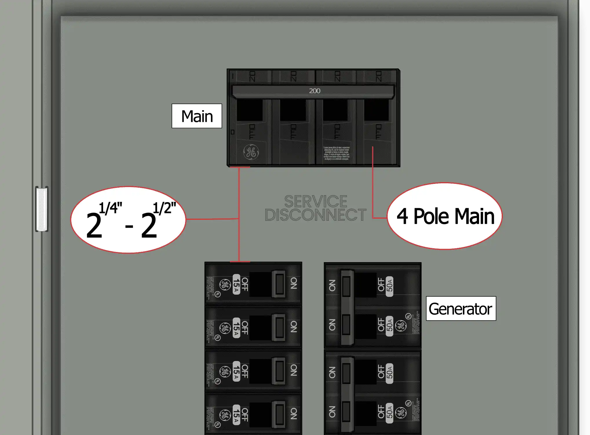 K-8310 GE generator interlock kit with stainless steel sliding plate, mounting hardware, and installation instructions.