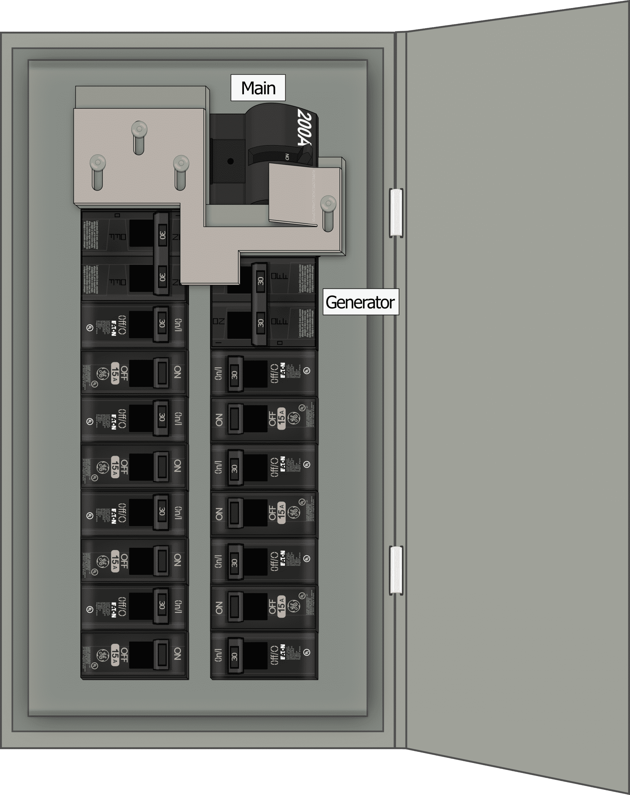 K-7010M Panel Photo With Main On and Generator Off