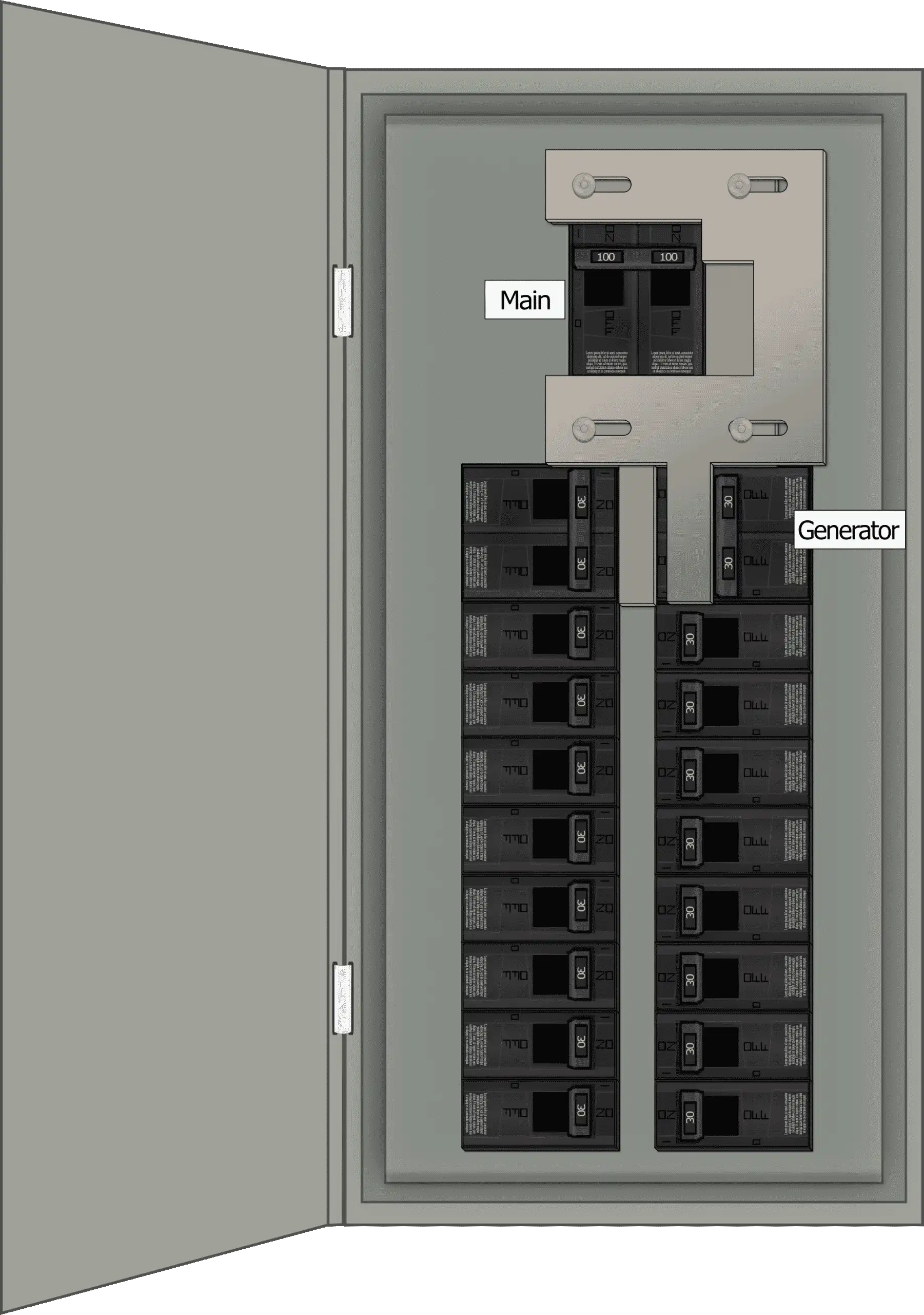 K-1011 Panel Photo With Main On and Generator Off