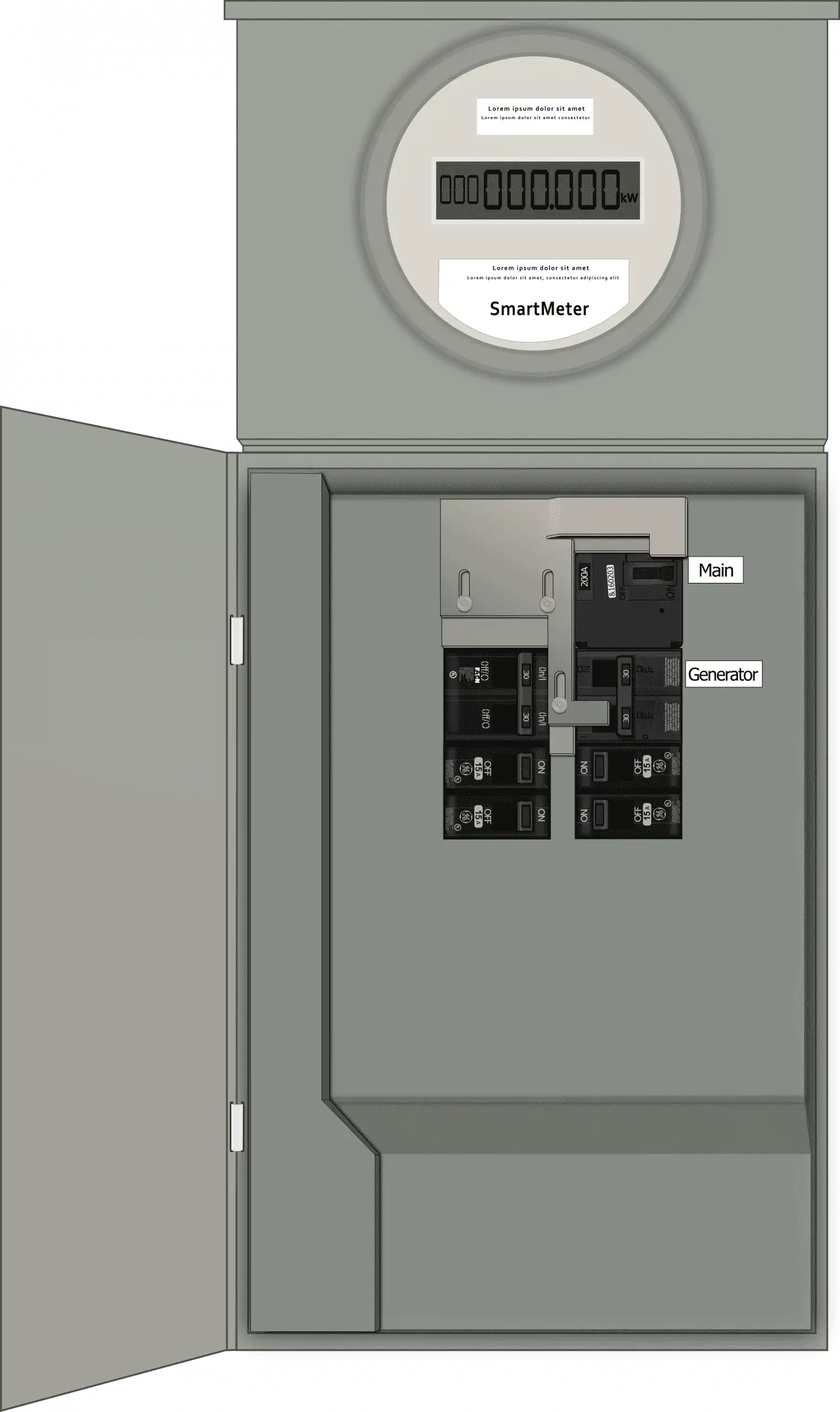 K-1210M Panel Photo With Main On and Generator Off