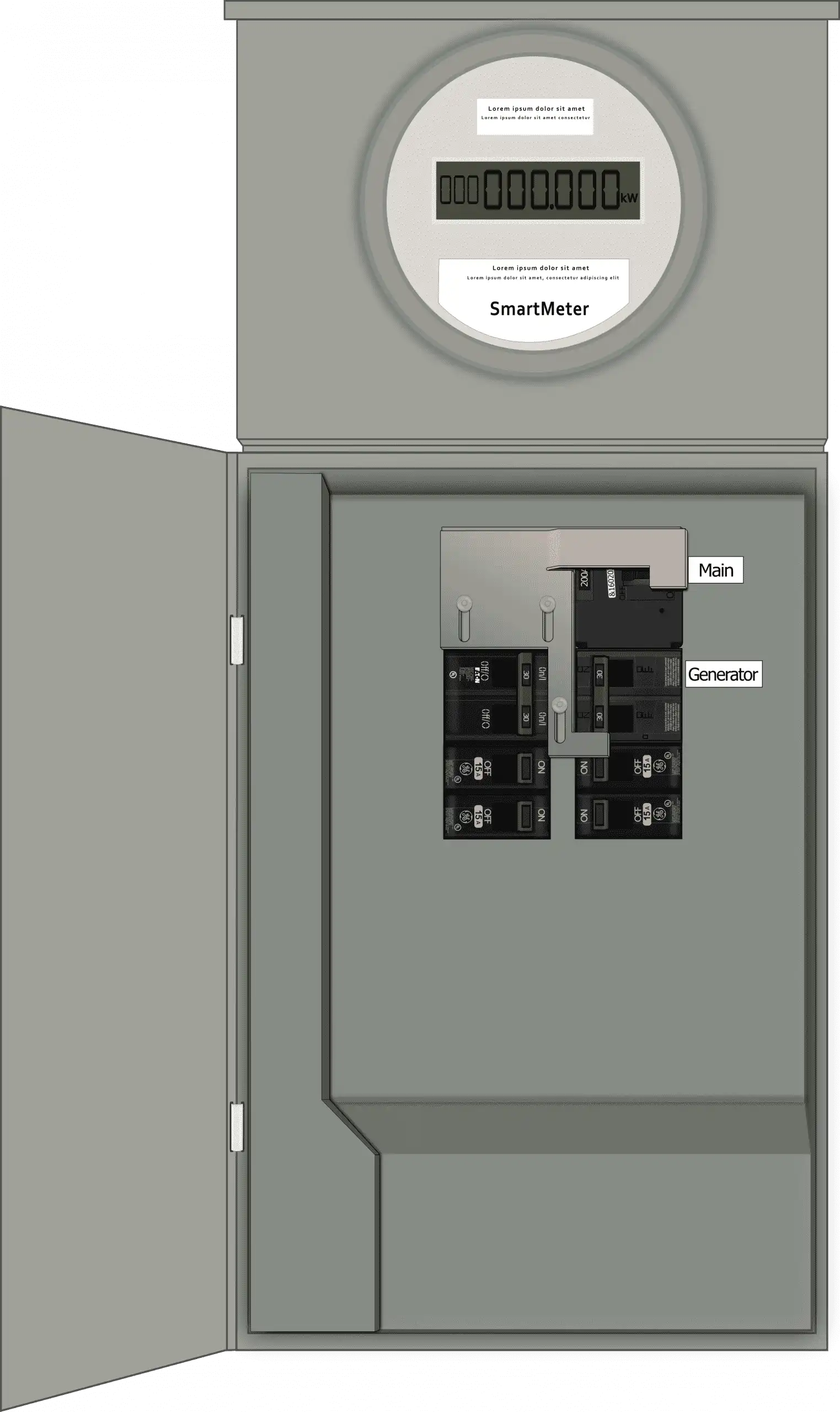 K-1210M Panel Photo With Main Off and Generator On