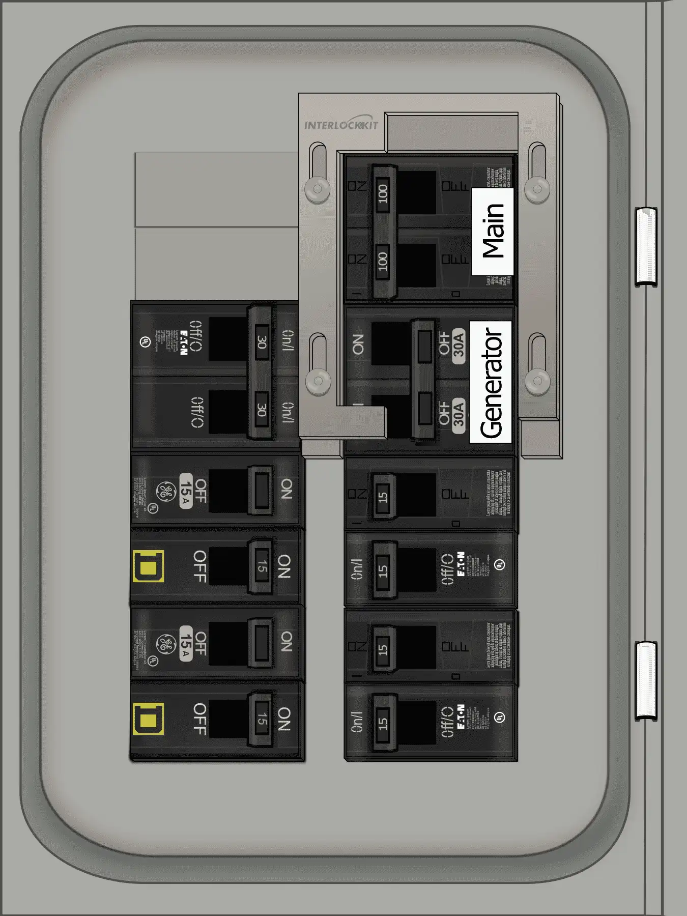 K-9010 Panel Photo With Main On and Generator Off