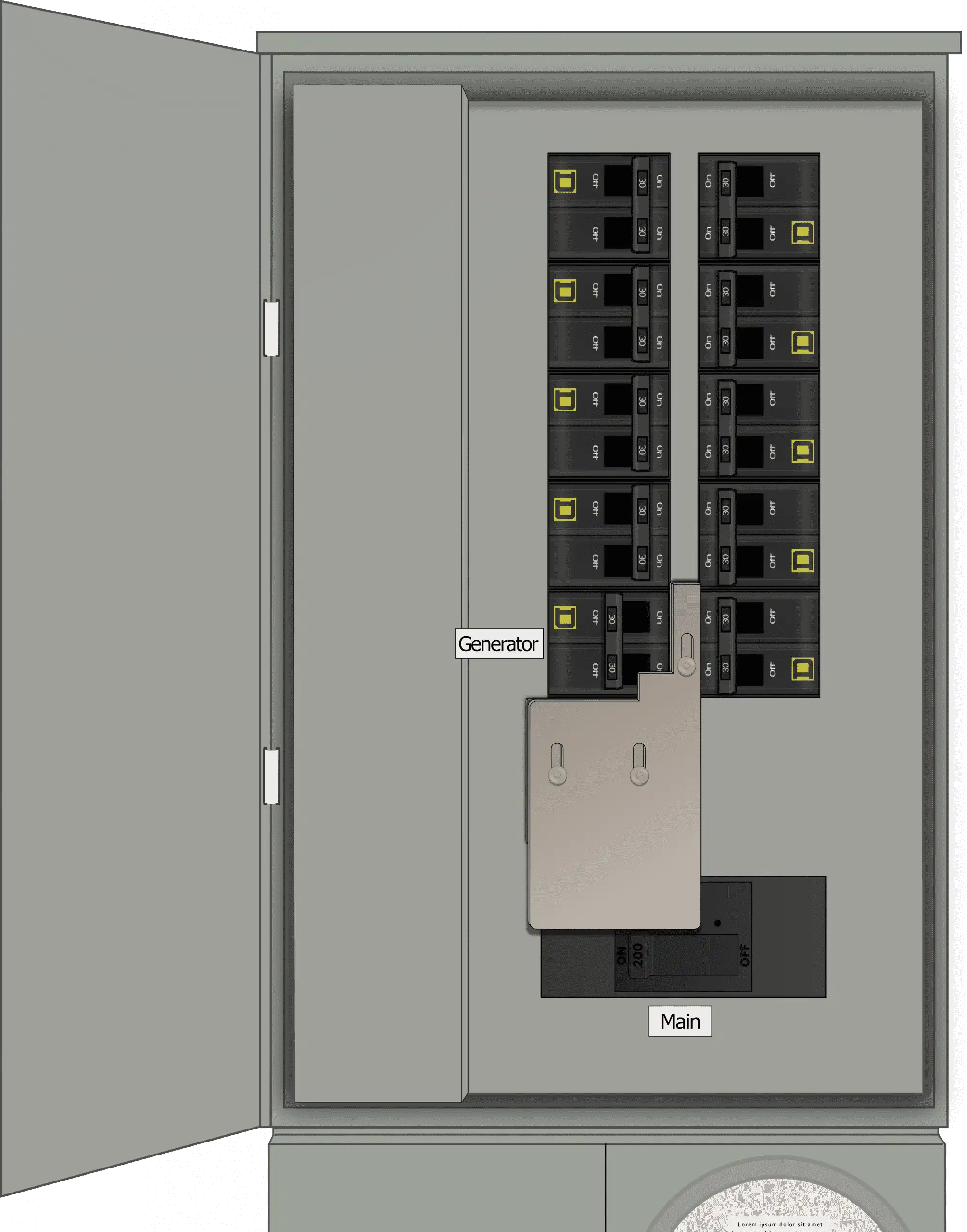 K-5011 Panel Photo With Main On and Generator Off