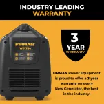 W01784 inverter generator with 3 year warranty badge