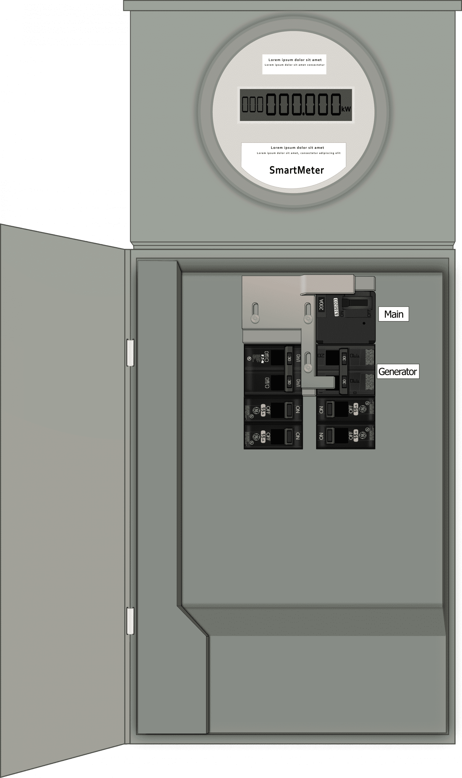 K-1210 Panel Photo With Main On and Generator Off