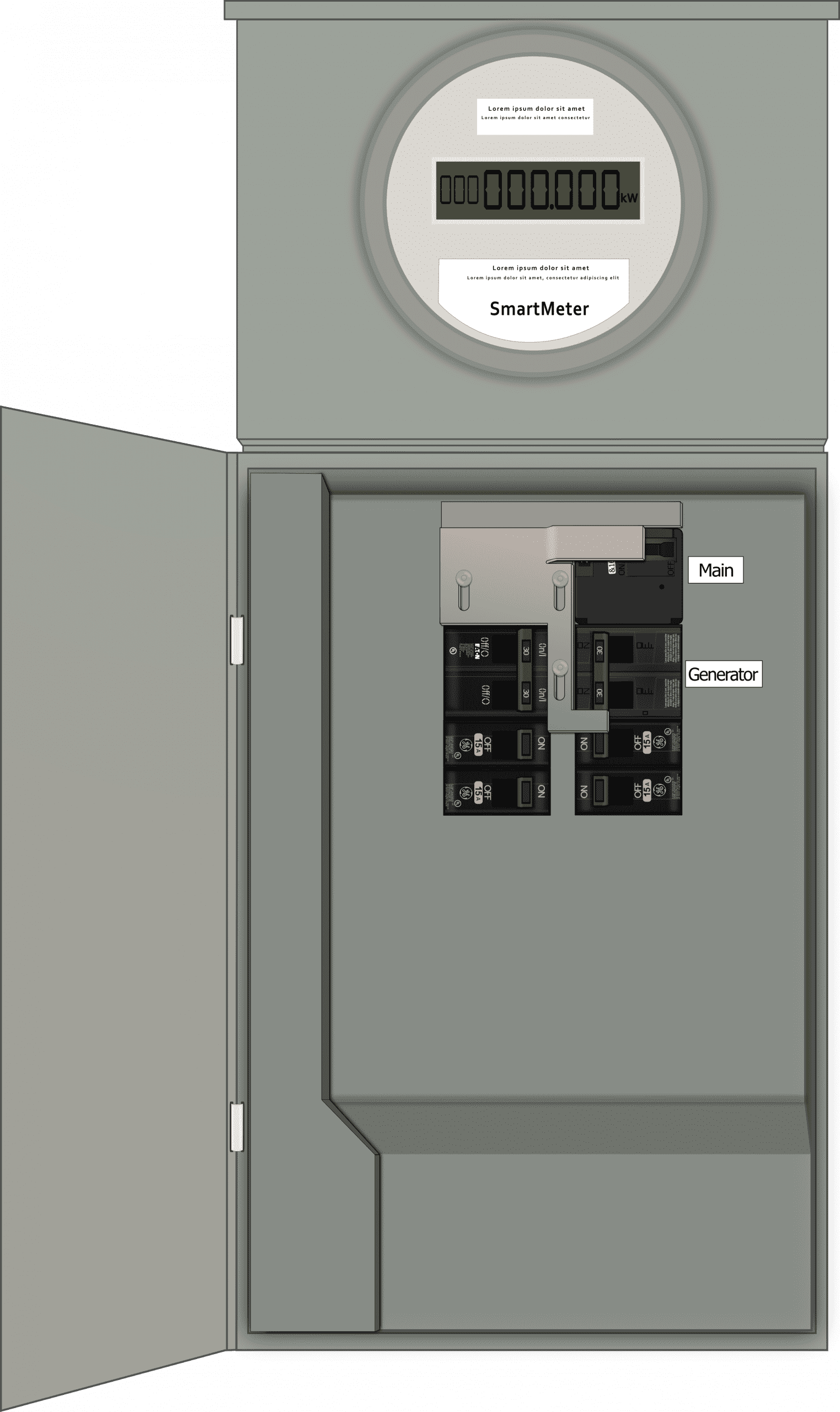 K-1210 Panel Photo With Main Off and Generator On