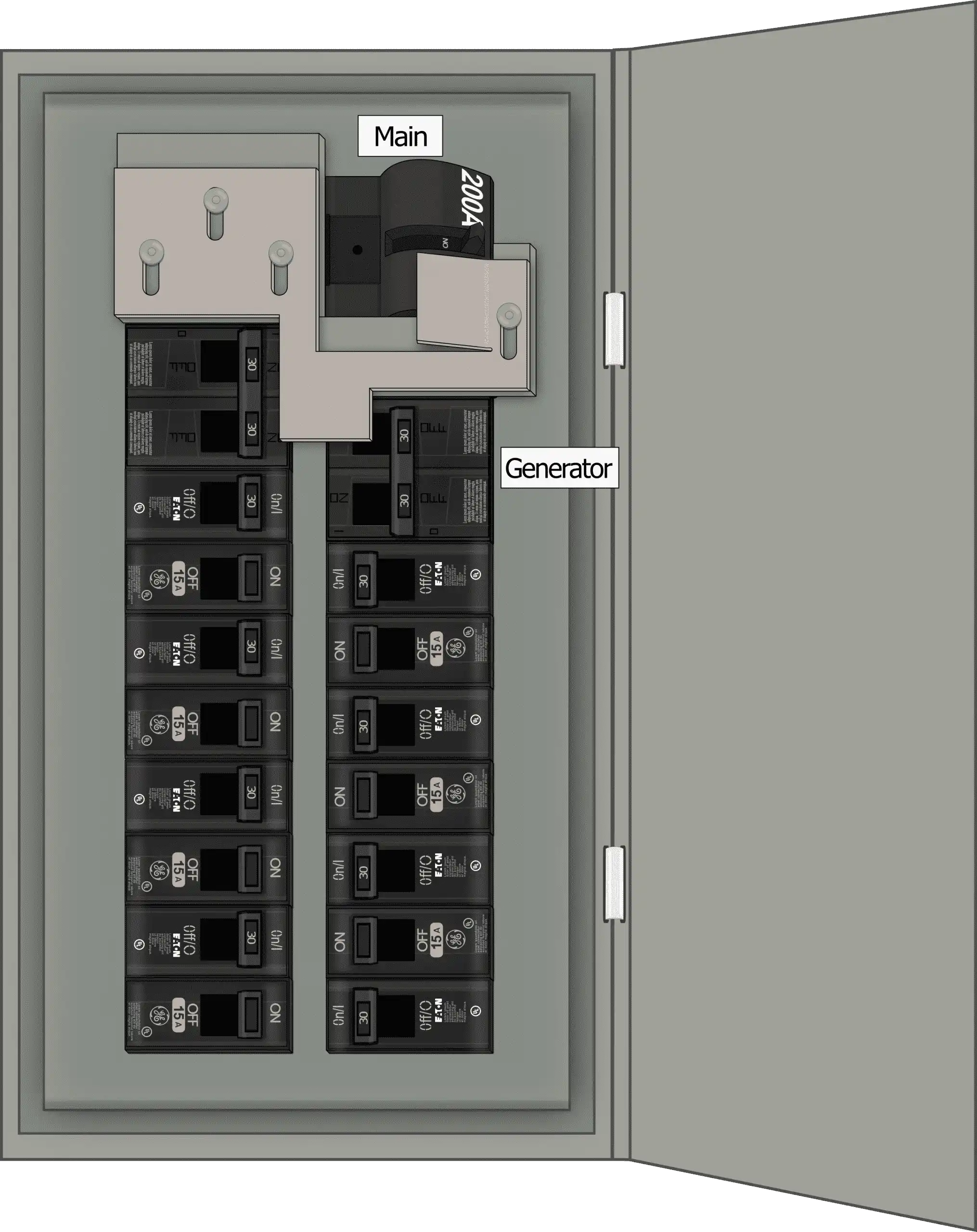 K-7010M Panel Photo With Main On and Generator Off