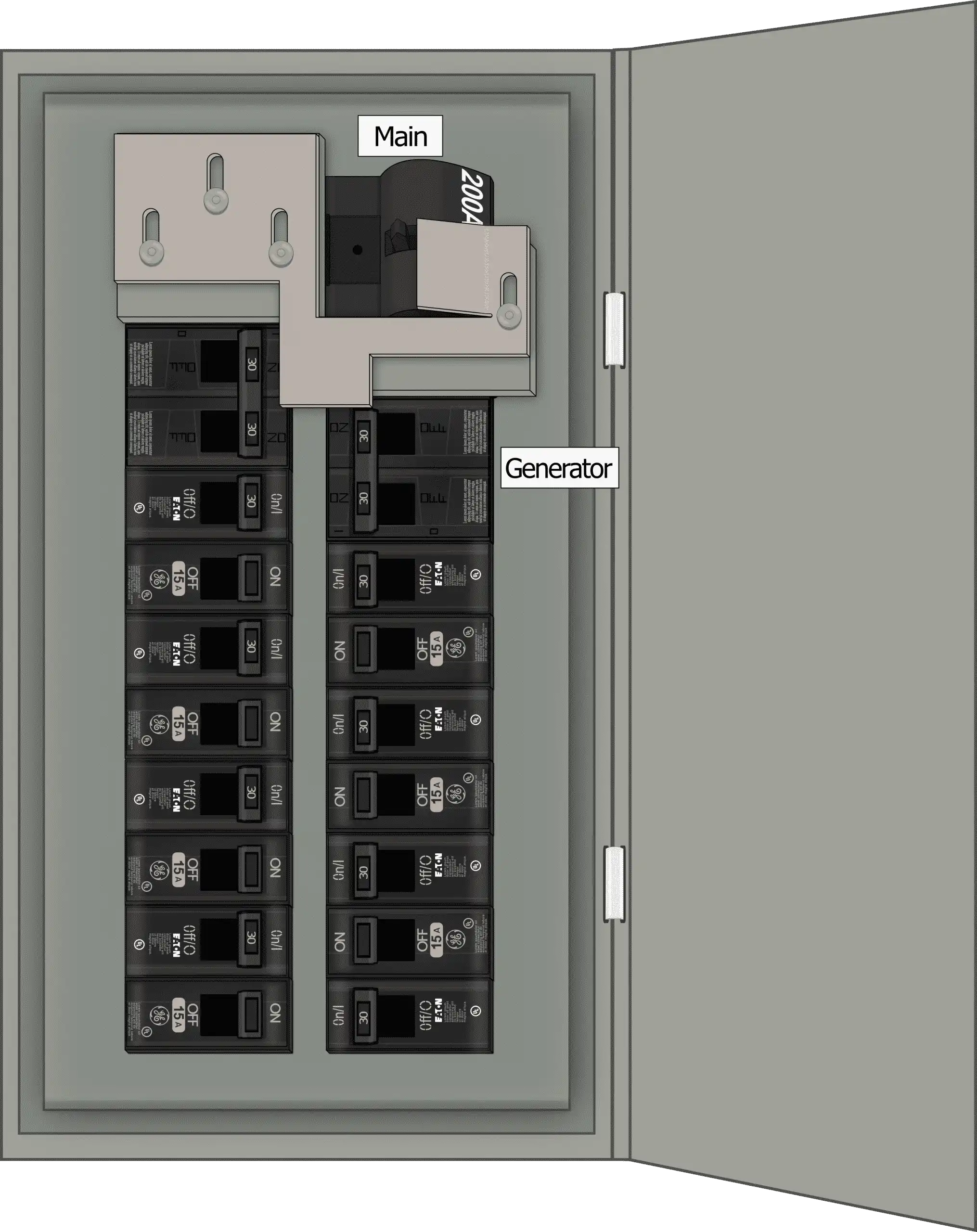 K-7010M Panel Photo With Main Off and Generator On