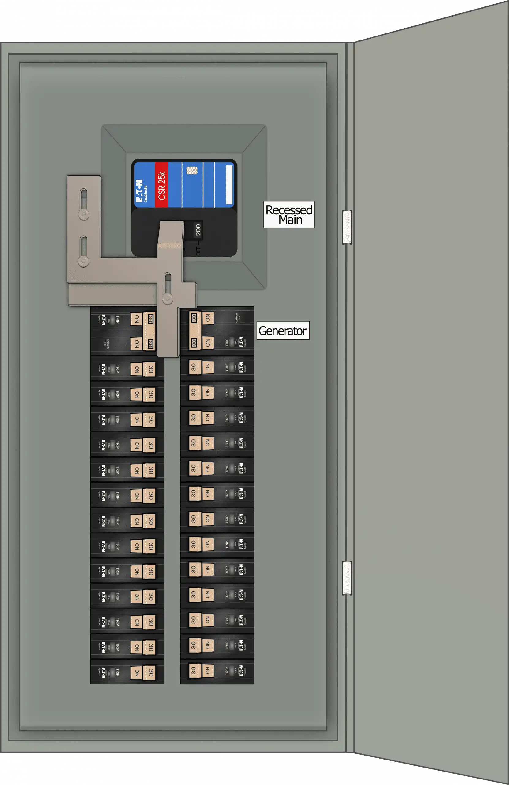 K-6010 Panel Photo With Main Off and Generator On